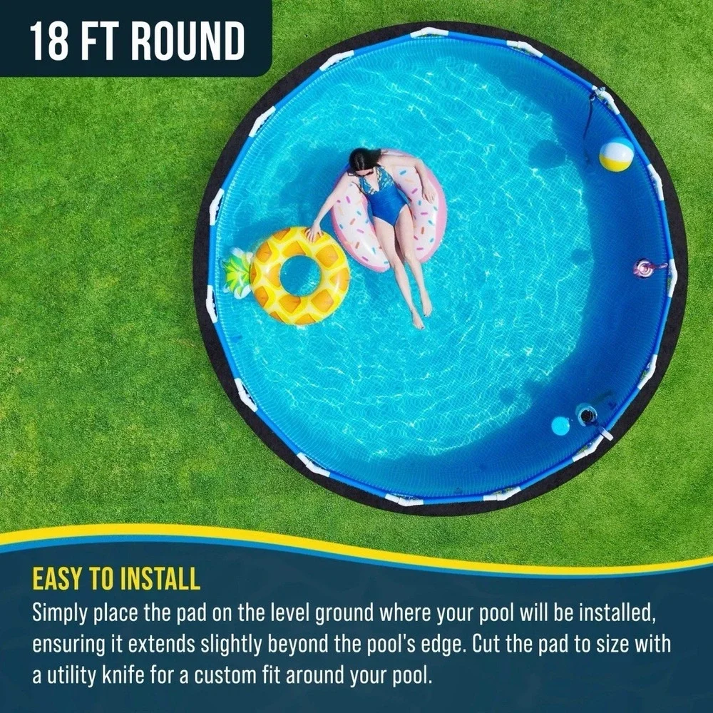 Ground Shield 18-Foot Round Heavy Duty Pool Liner Pad for Above Ground Swimmi...